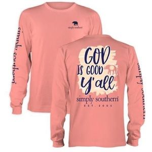 Women’s Simply Southern God is Good Y’all Long Sleeve Tee Medium